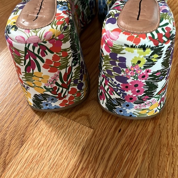 Anthropologie Vicenza Calcados Leather Floral Platform Sandals Sz 8/39 New - Picture 7 of 15